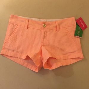 NWT Lilly Pulitzer Melon Glow Walsh Shorts 00